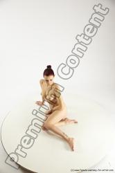 Nude Woman White Sitting poses - ALL Slim long colored Sitting poses - simple Multi angle poses Pinup